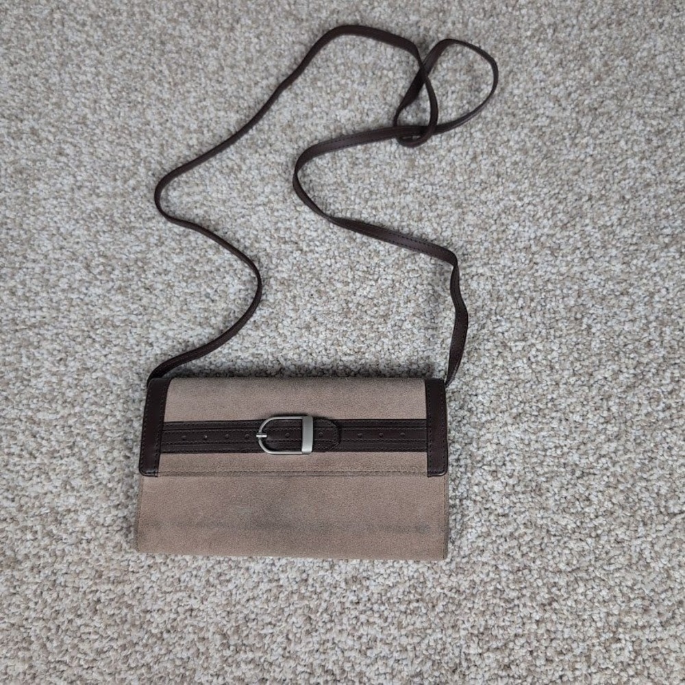 Sisters by Longaberger Brown Tan Wallet Crossbody Wallet Small Purse 2006